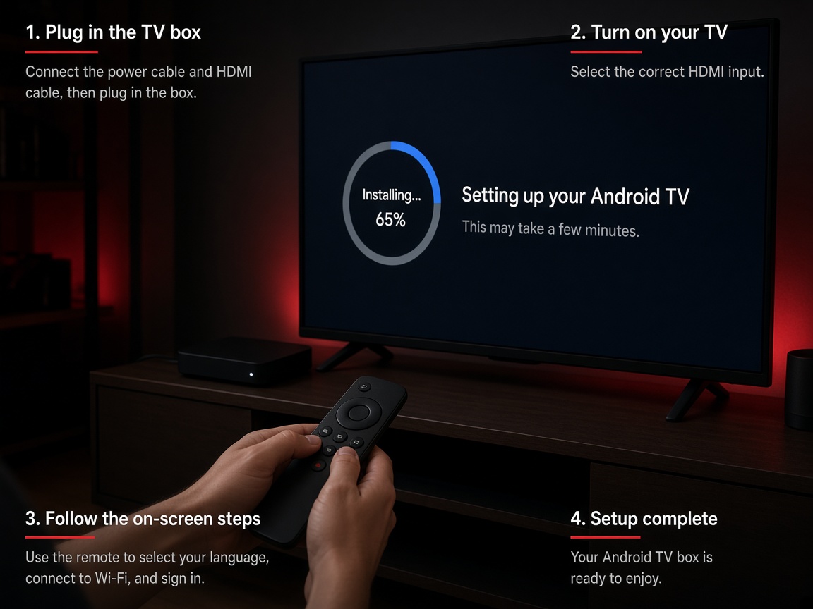 Android TV Box IPTV uygulaması kurulum adımları kumanda ile